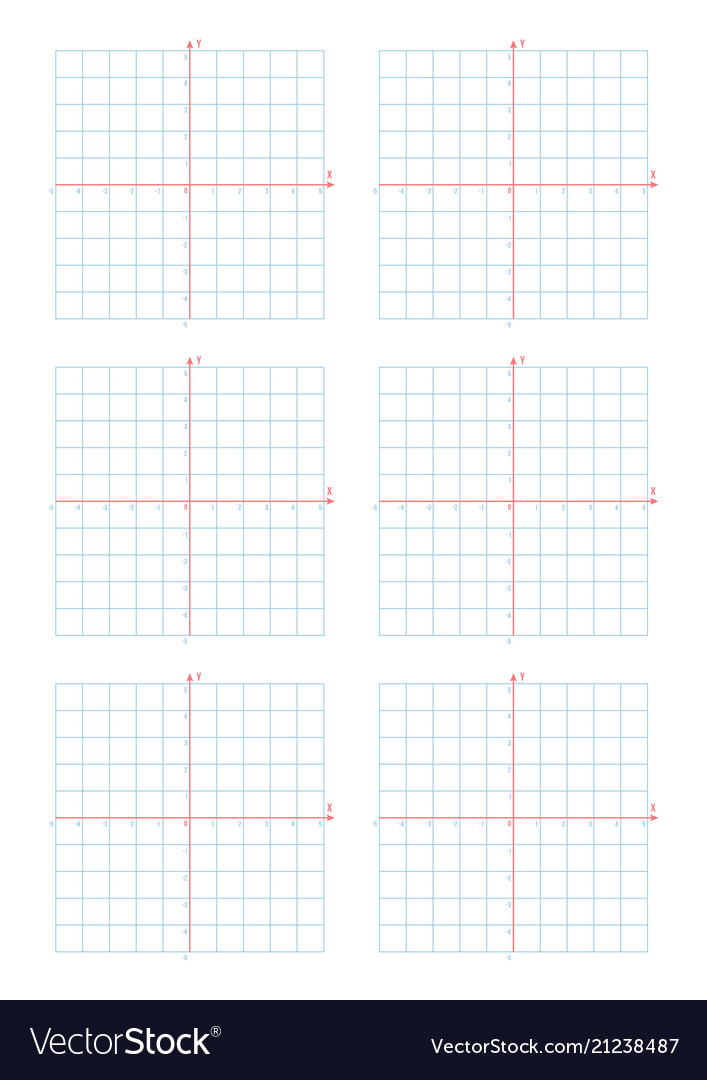 A set of cartesian coordinate systems on blue vector image A set of cartesian coordinate systems on blue