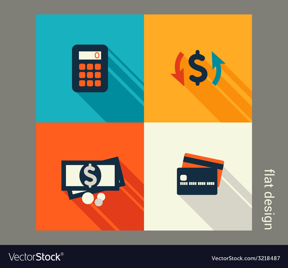 Business icon set finance and banking e-commerce