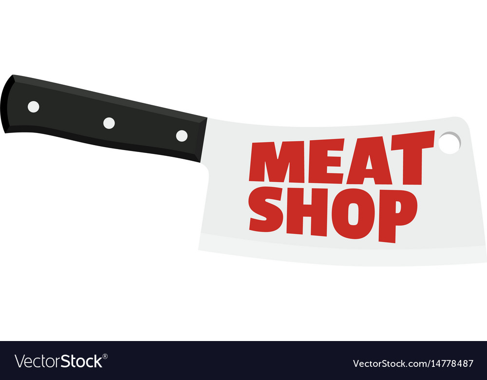 Butchery logo for market meat shop - cleaver