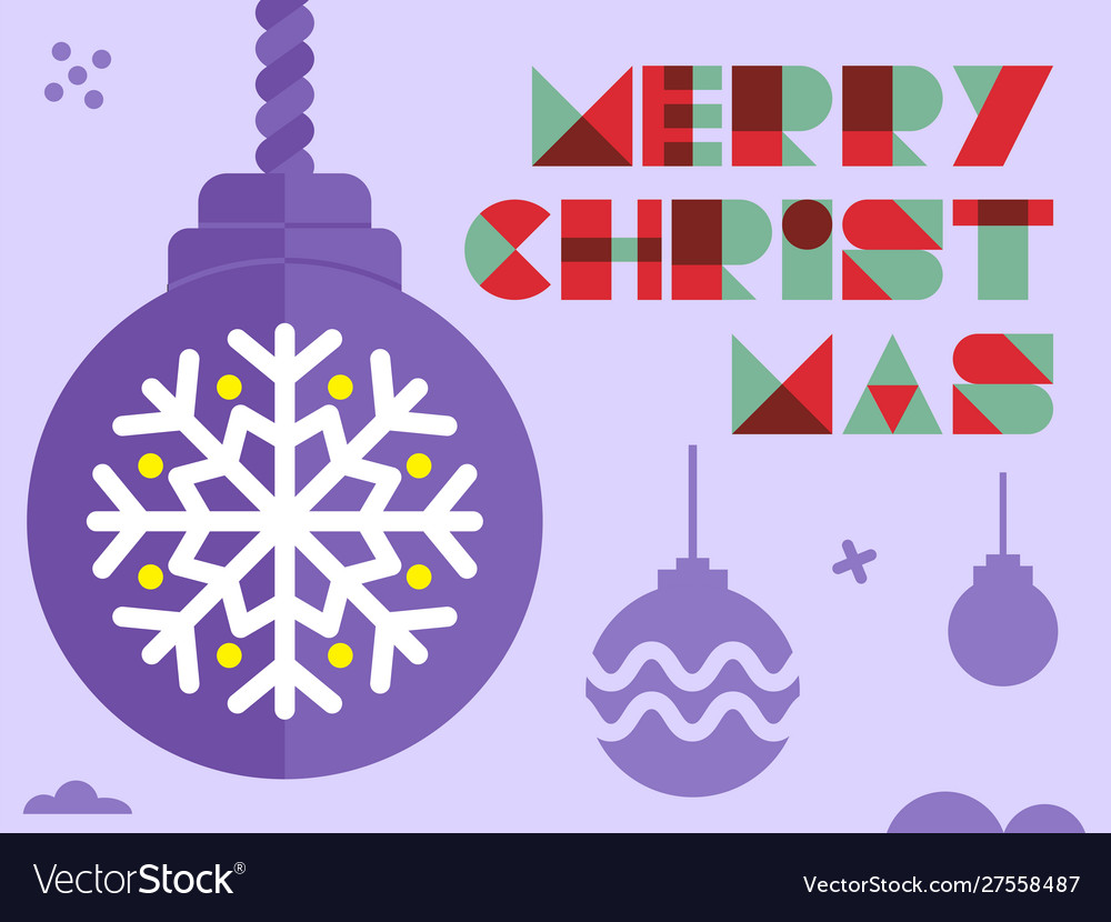 Christmas ornament in flat design with purple tone