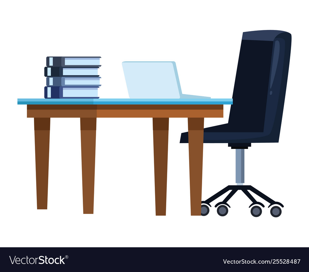 Desk with computer Royalty Free Vector Image - VectorStock