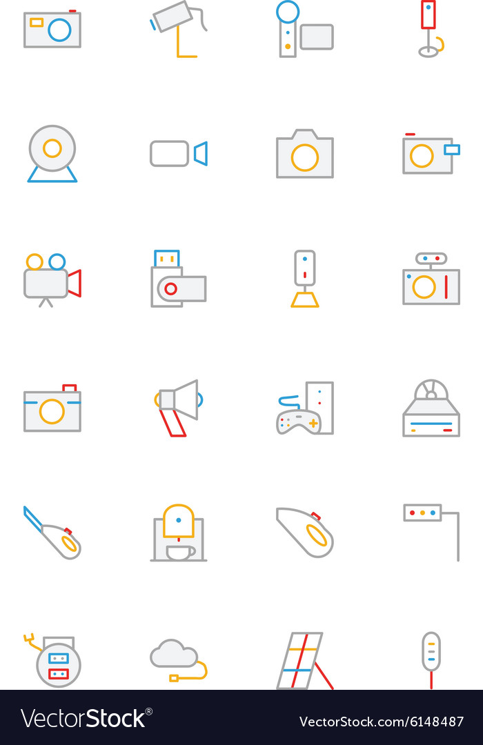 Electronics Outline Icons Set
