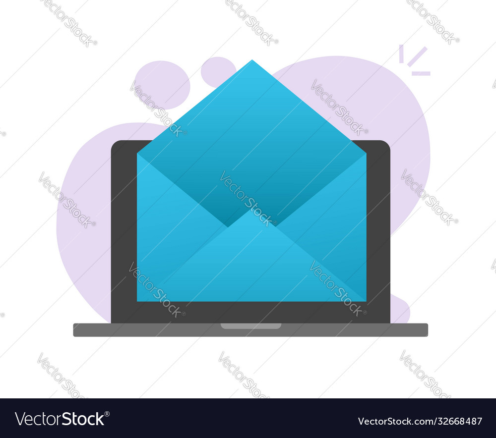 Email mail envelope empty blank on laptop computer