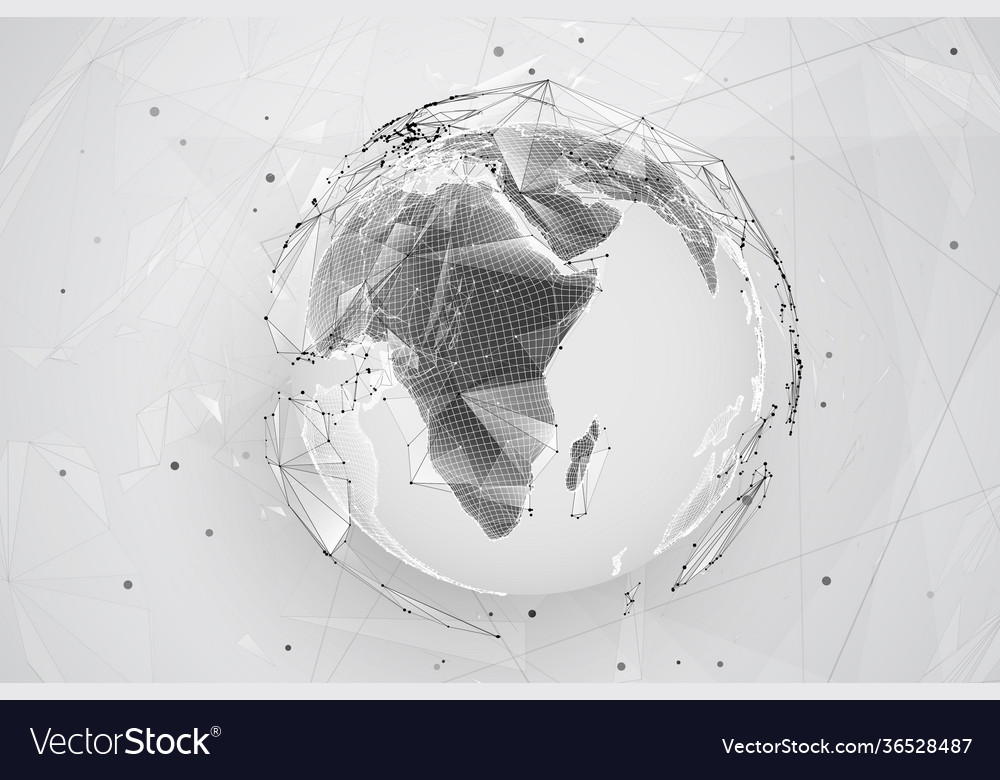 Globe planet earth from dots concept bigdata vector image Globe planet earth from dots concept bigdata
