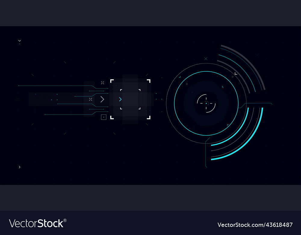 Hud fui template for widescreen without text 012 vector image Hud fui template for widescreen without text 012