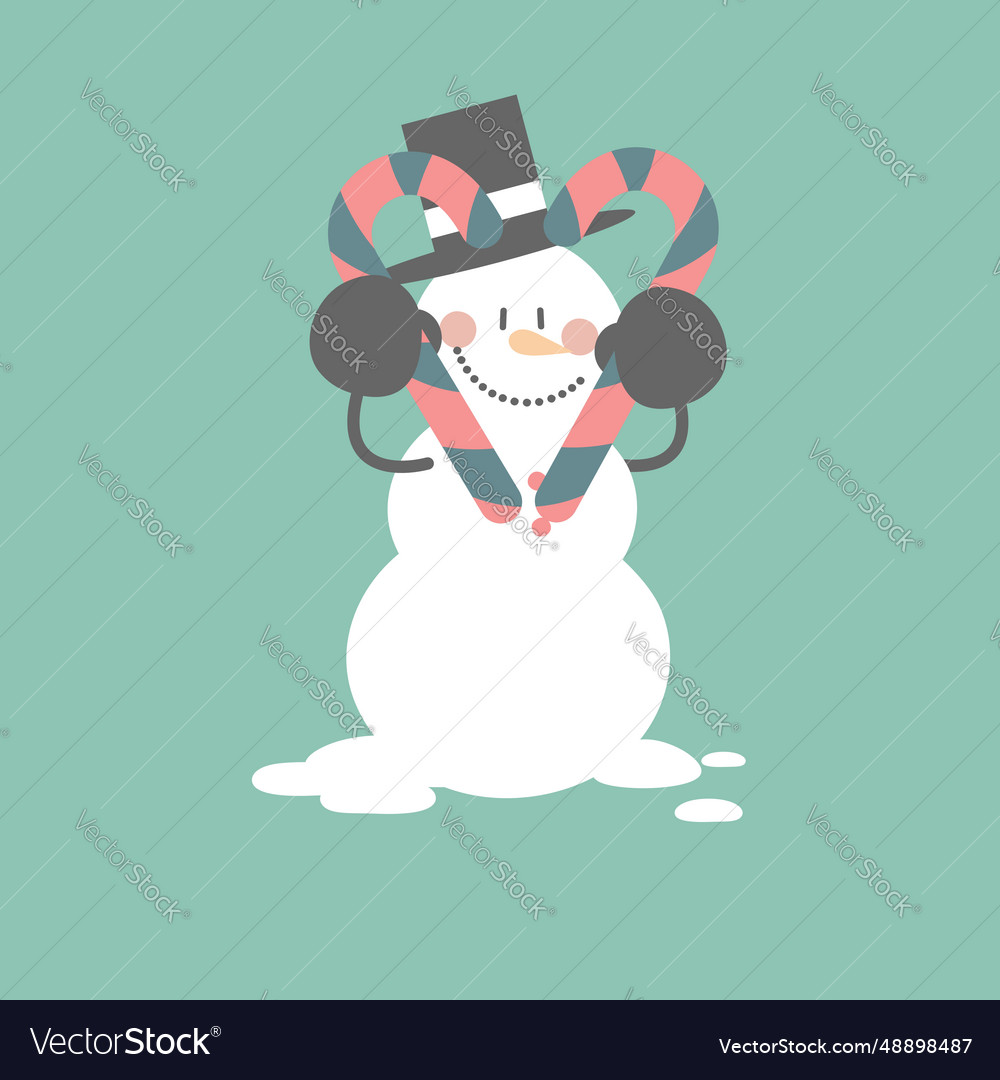 Merry christmas and happy new year with snowman Vector Image