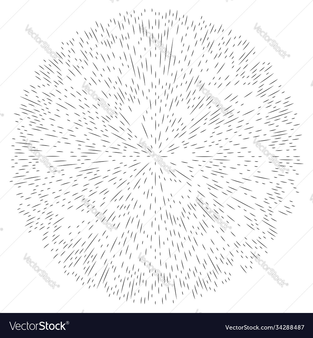 Radial radiating lines abstract burst element