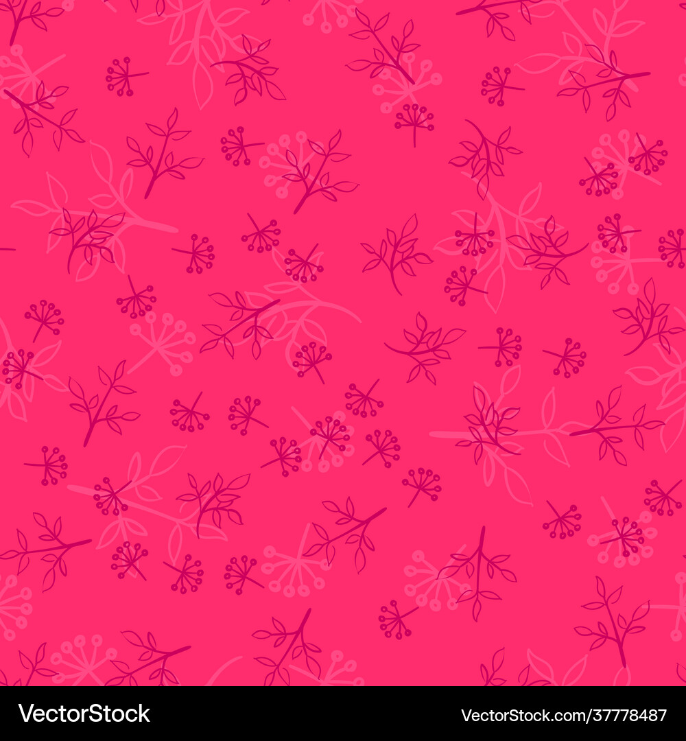 Seamless hand drawn floral pattern vibrant pink Vector Image