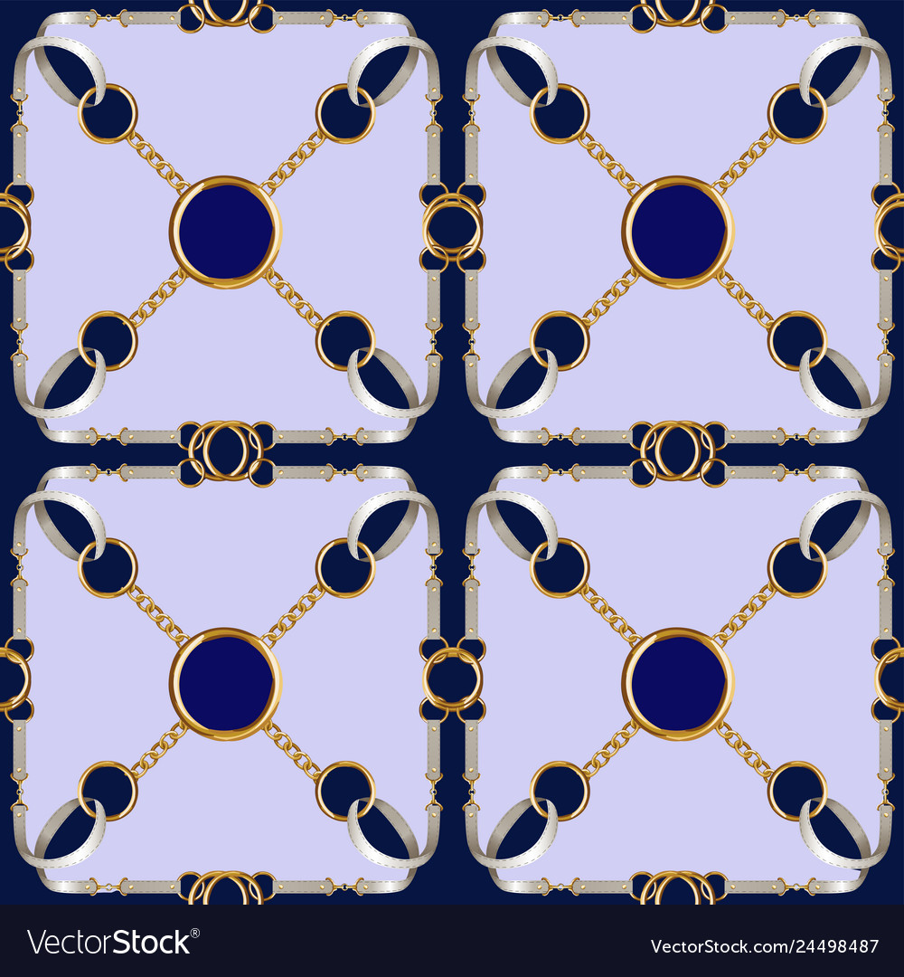 Seamless pattern with belts chain and braid