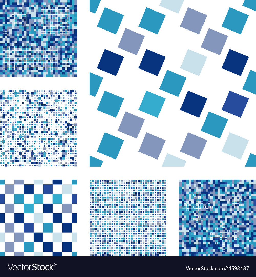 Set of abstract seamless patterns with squares