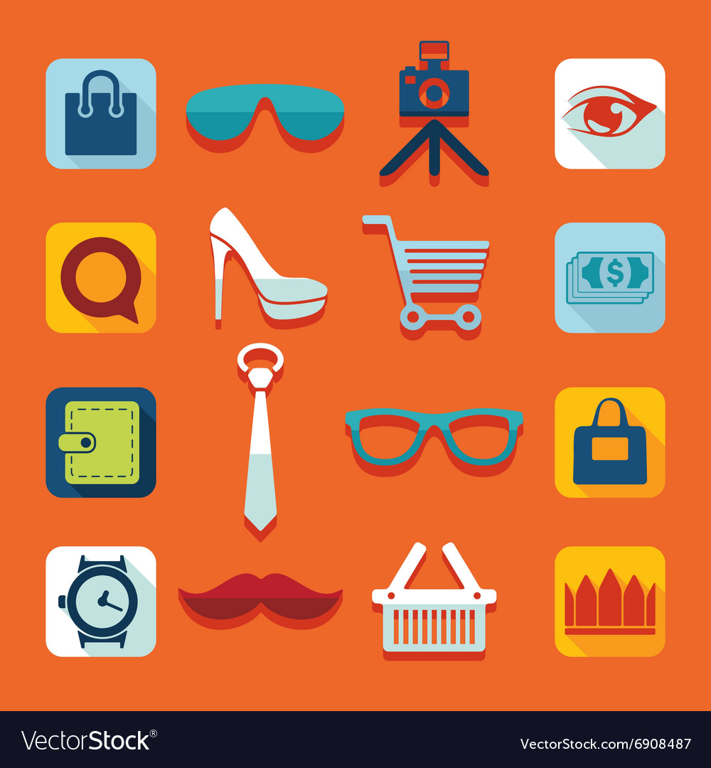 Set of fashion icons Royalty Free Vector Image