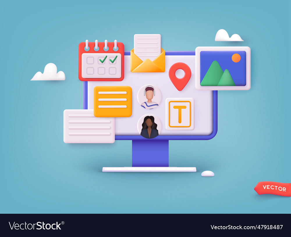 Set of ui and ux designers creating functional Vector Image