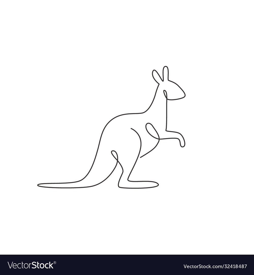 Single Continuous Line Drawing Adorable Royalty Free Vector