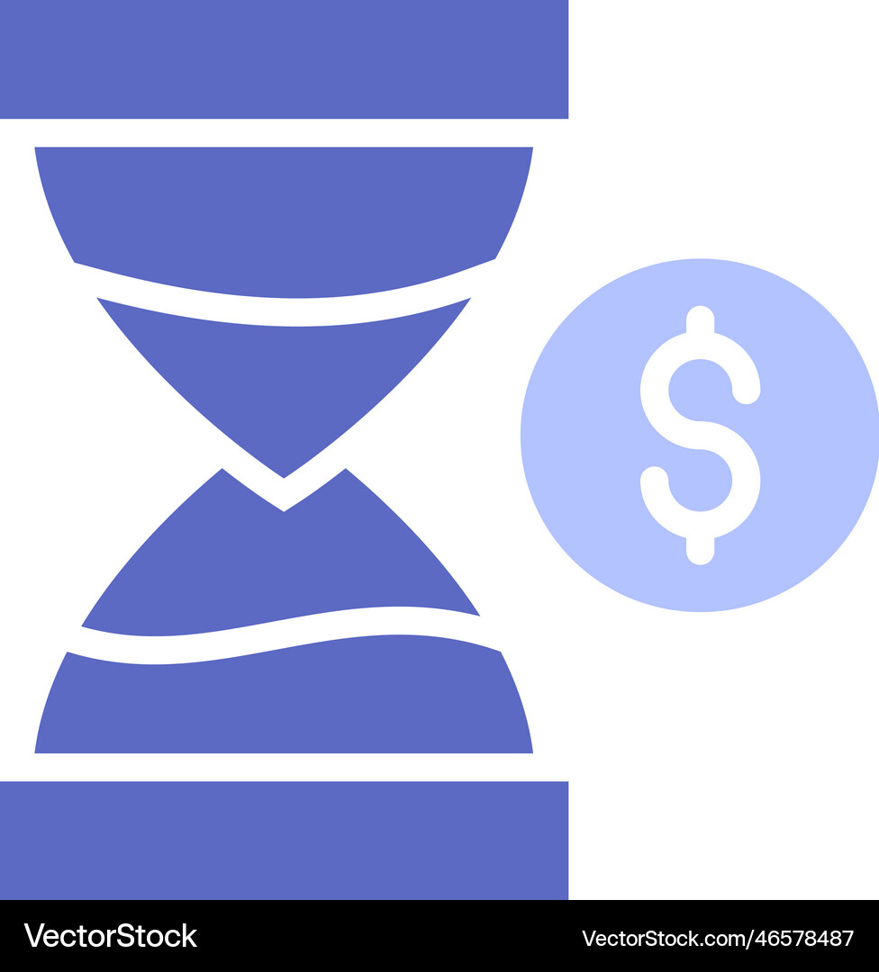 Time is money glyph icon style Royalty Free Vector Image