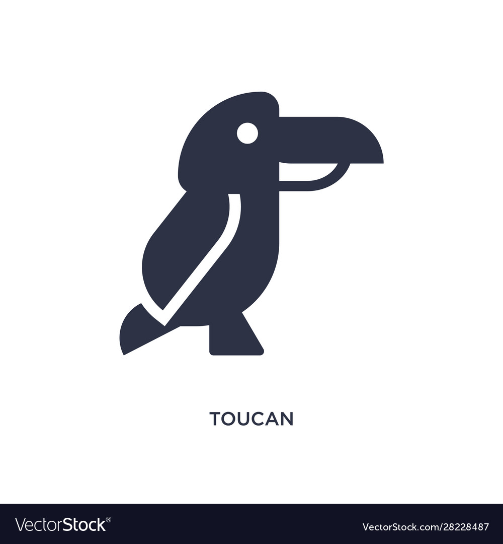 Toucan icon on white background simple element