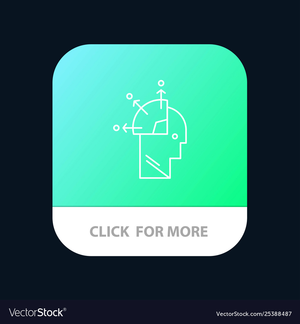 User man mind programming art mobile app button vector image User man mind programming art mobile app button