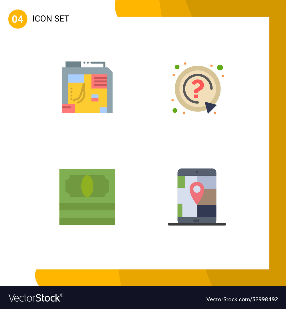 4 universal flat icons set for web and mobile
