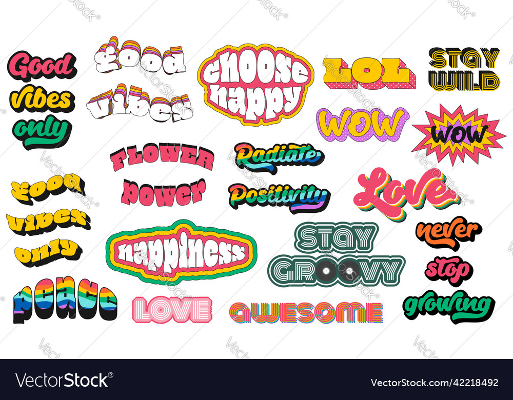 A set with typographic prases in retro style bulk vector image A set with typographic prases in retro style bulk