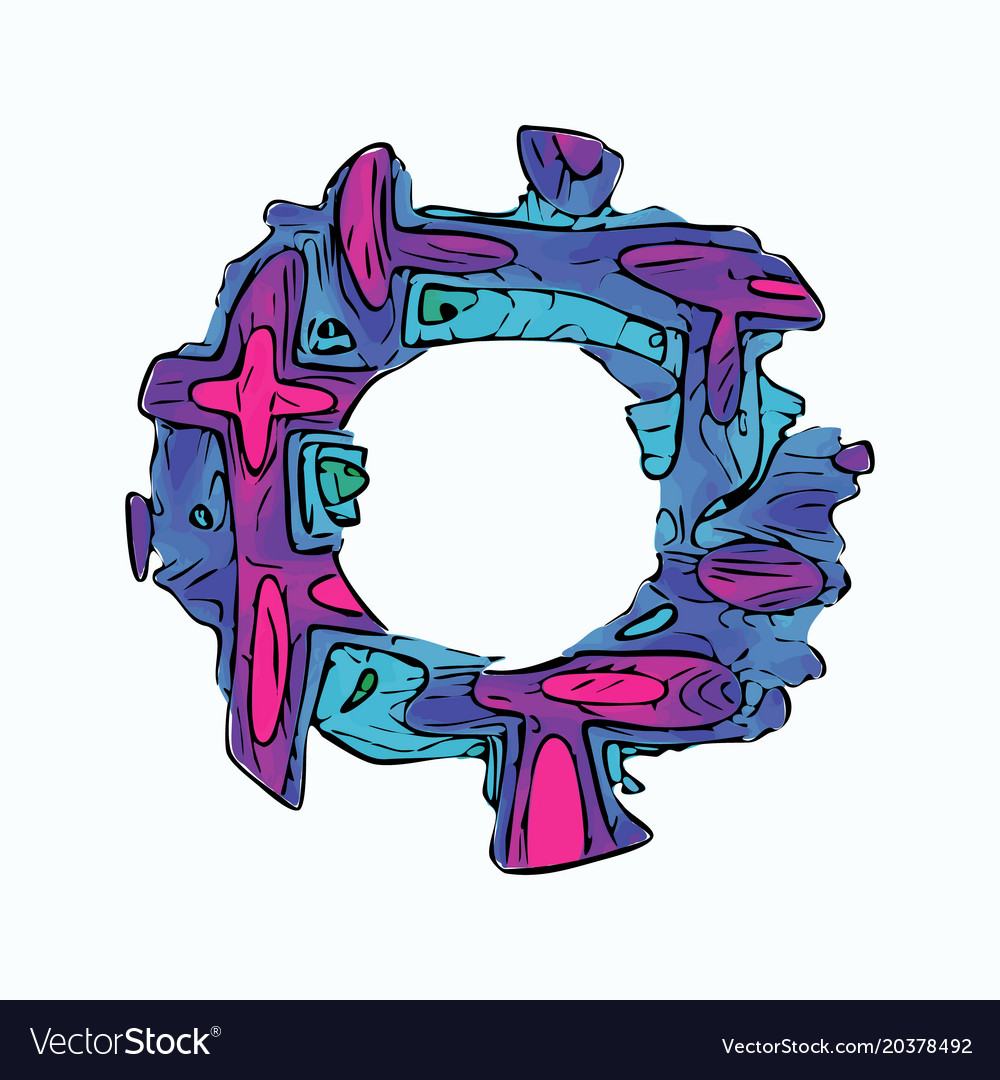 Abstract colorful circle alien style frame