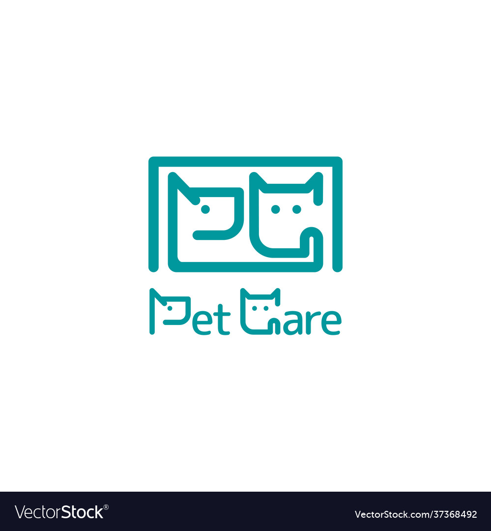 Abstract initial letter p and c as cat