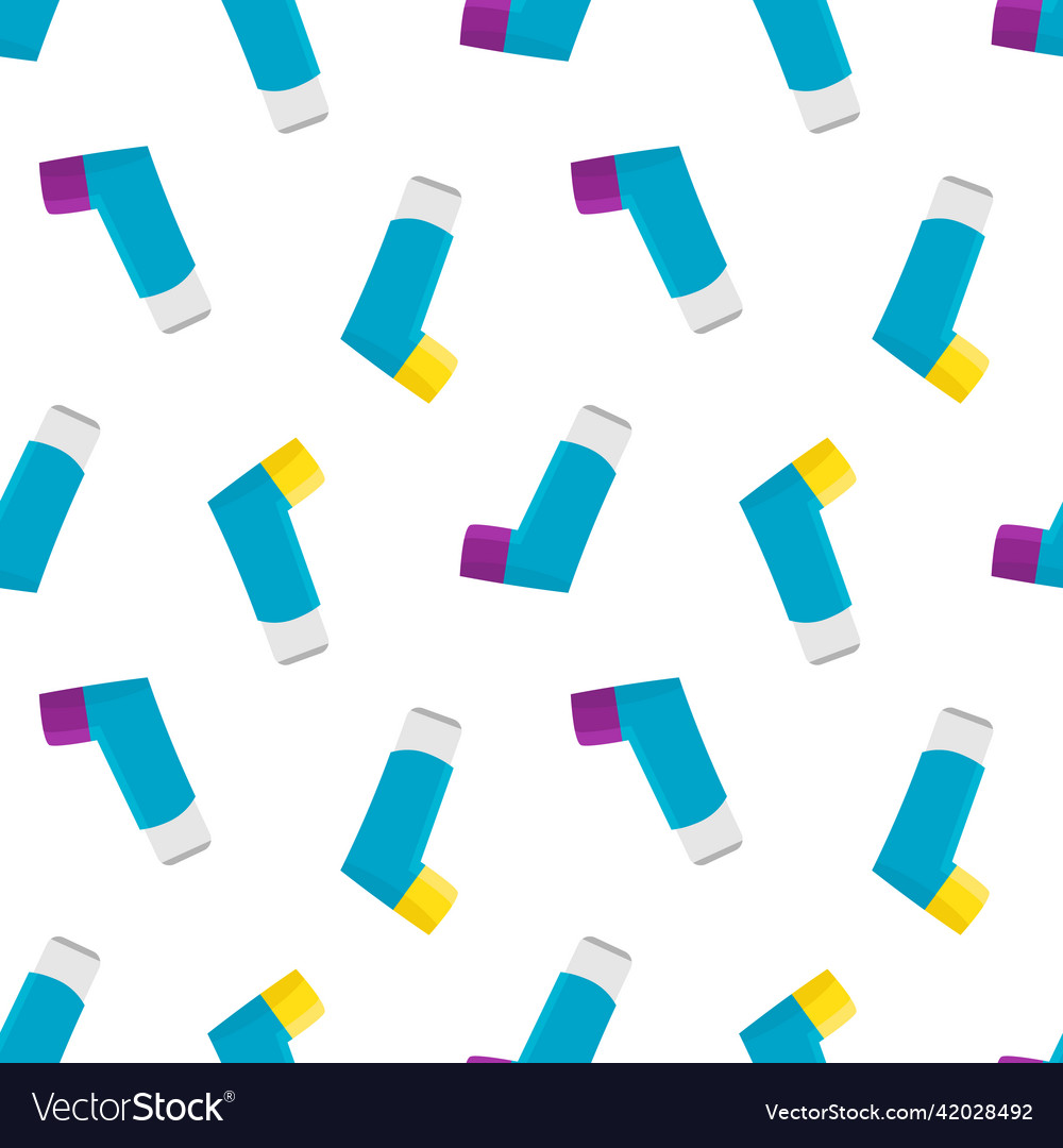 Asthma inhalers seamless pattern