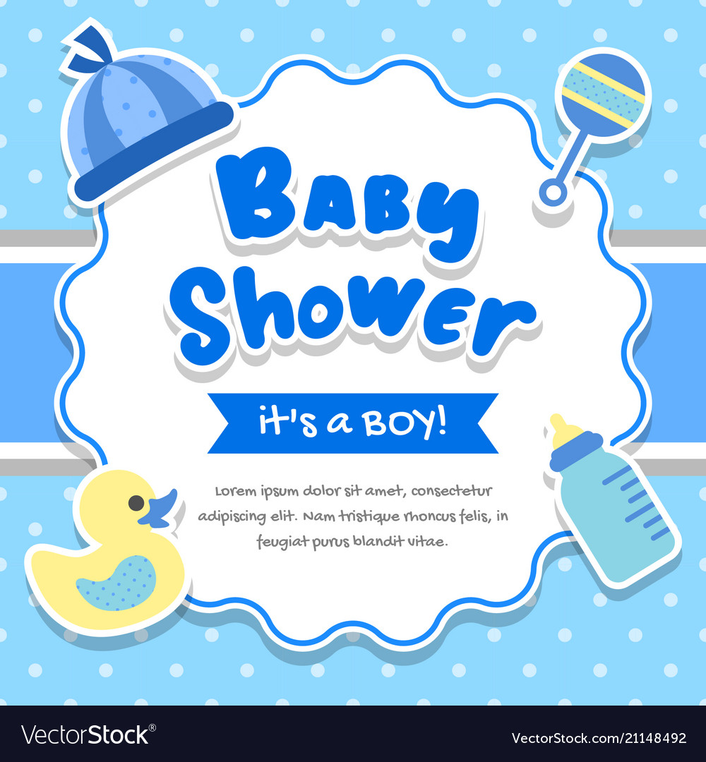 Download Baby shower boy frame background Royalty Free Vector Image