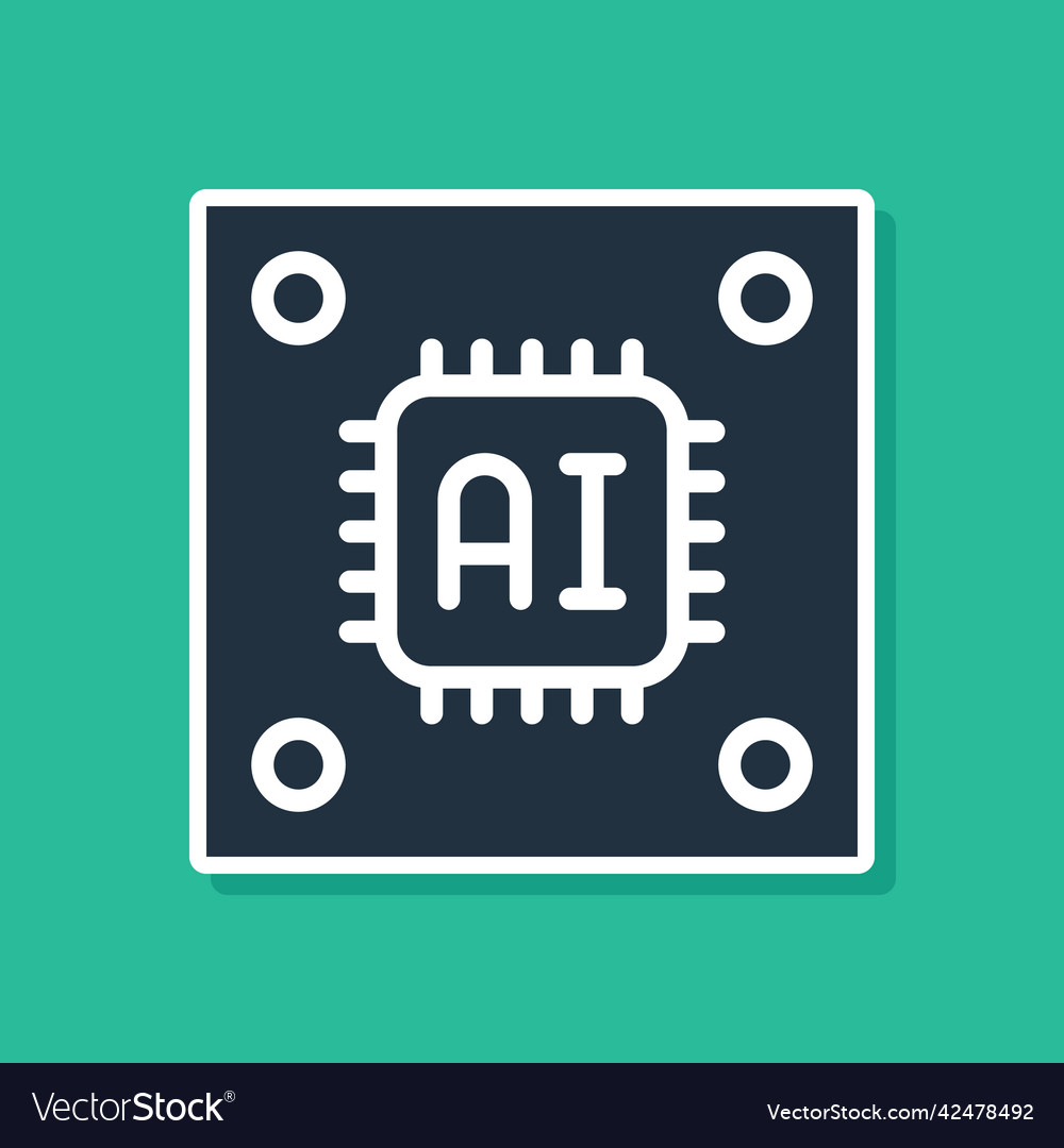 Blauer Computerprozessor mit Mikroschaltungen cpu vector image Blauer Computerprozessor mit Mikroschaltungen cpu