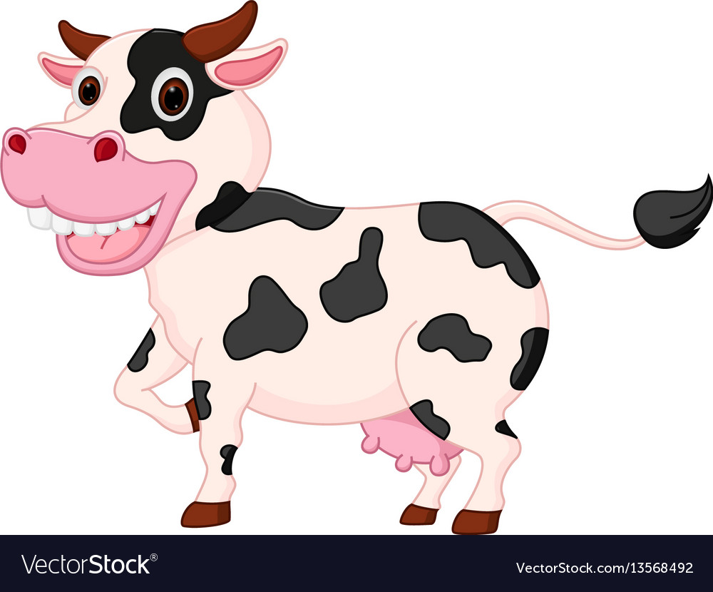 Cute cow cartoon Royalty Free Vector Image - VectorStock