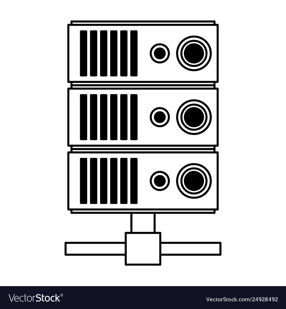 Database server technology isolated in black