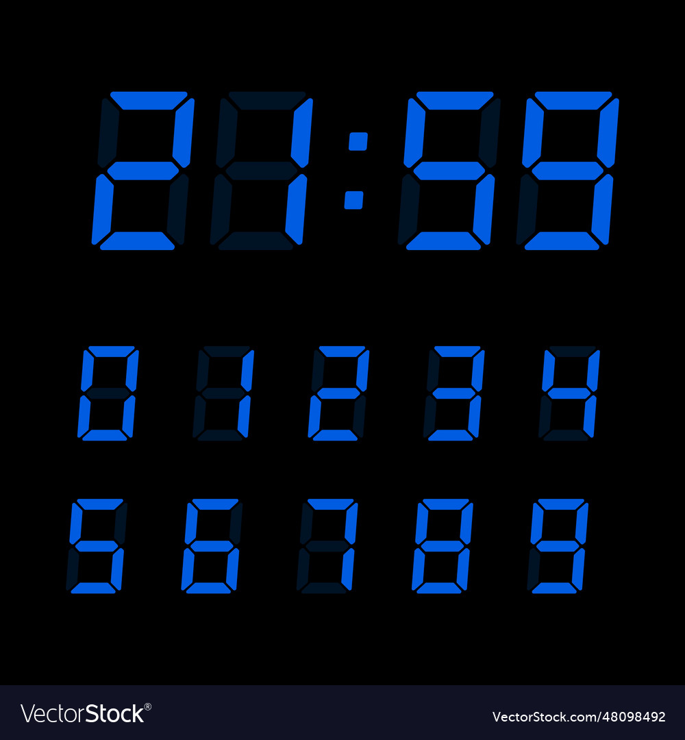 Digital clock number set