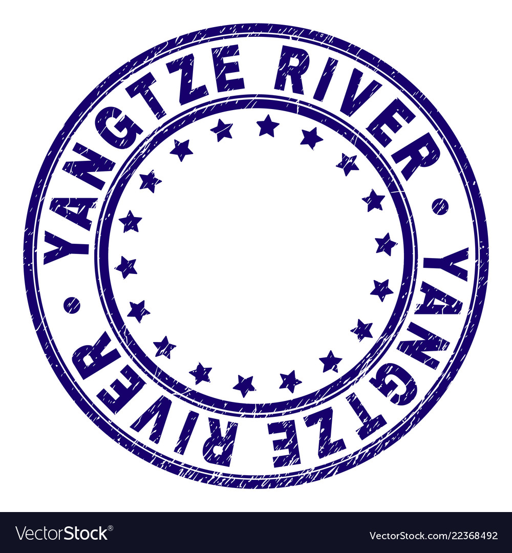 Grunge textured yangtze river round stamp seal