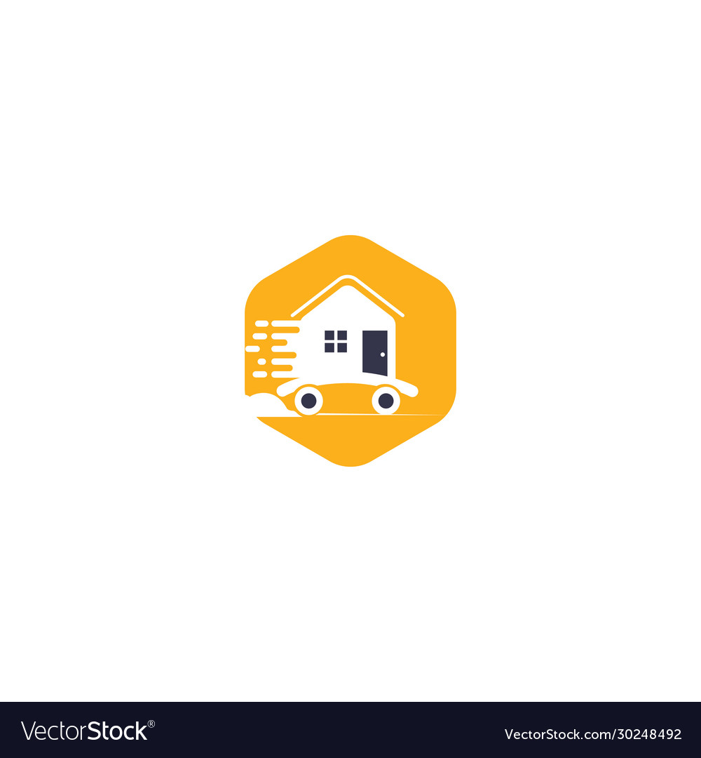 House moving company logo design Royalty Free Vector Image