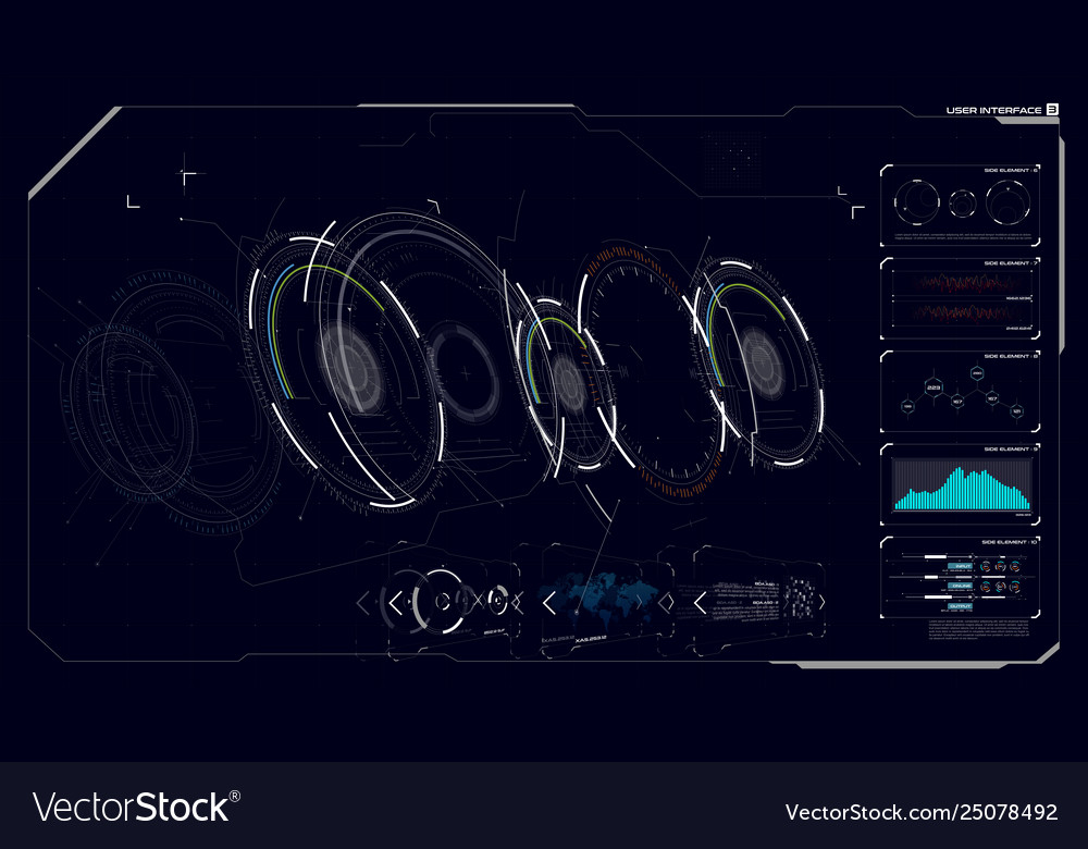 Hud gui interface 003 vector image Hud gui interface 003