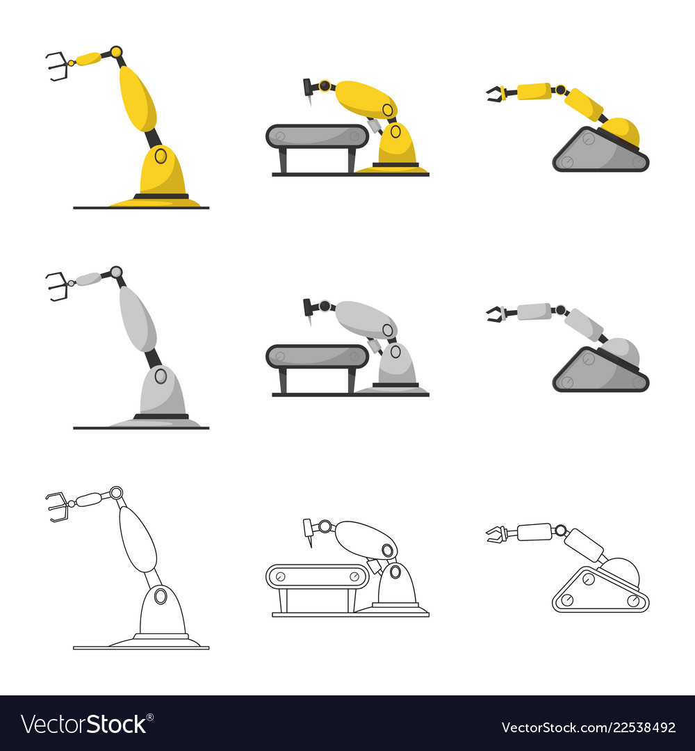 Isolated object of robot and factory symbol