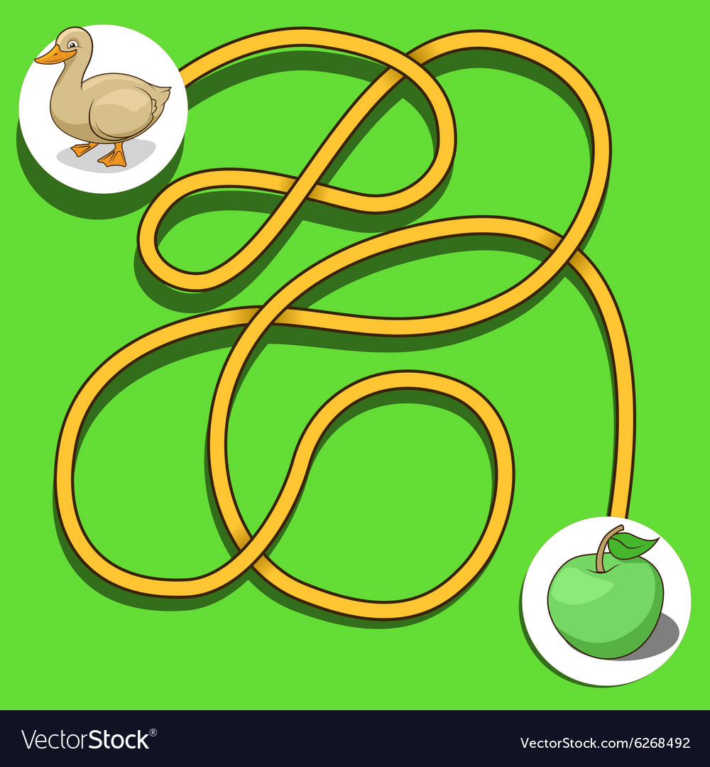 Layout for game labyrinth find a way duck Vector Image