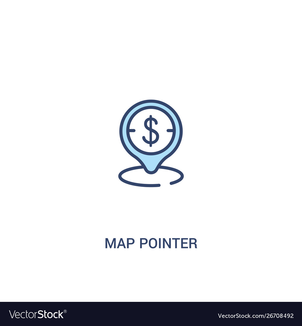 Map pointer concept 2 colored icon simple line vector image Map pointer concept 2 colored icon simple line