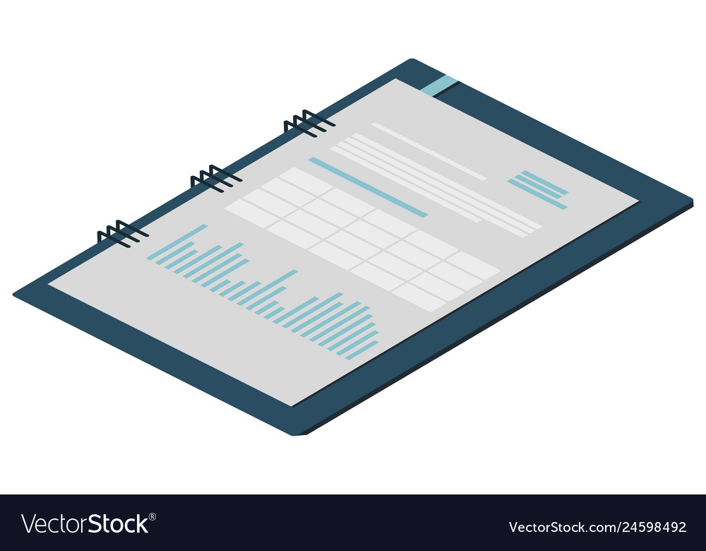 Office notepad isolated icon vector image Office notepad isolated icon