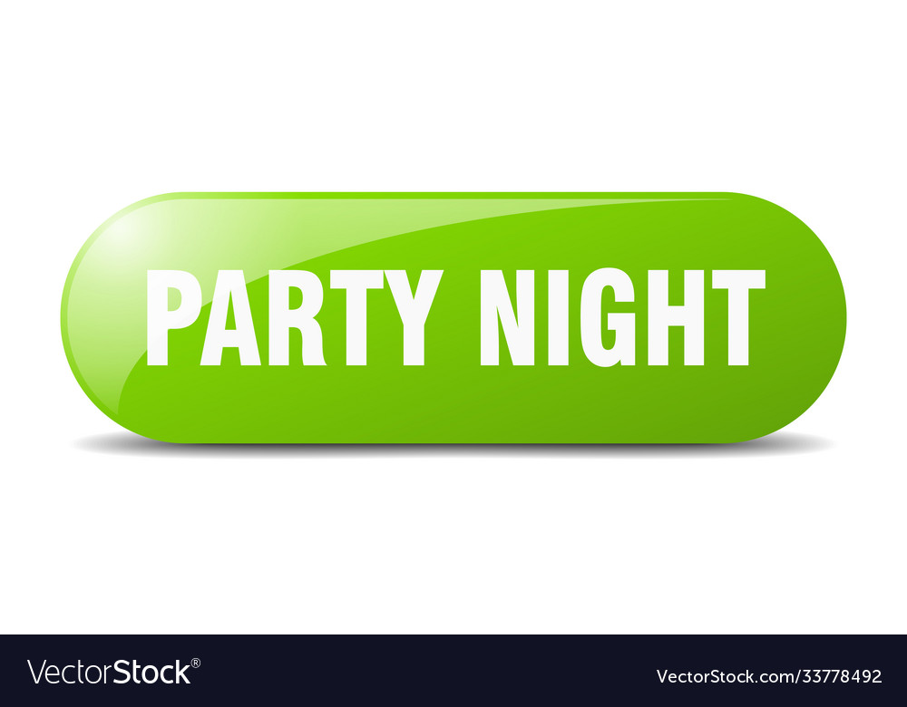 Party night button sticker banner rounded glass