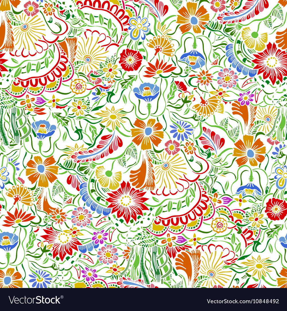 Pattern with garden flowers