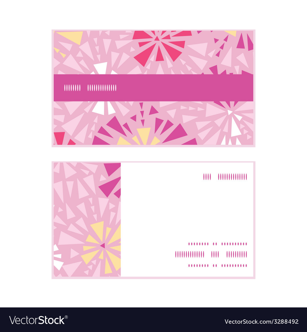 Pink abstract triangles horizontal stripe frame