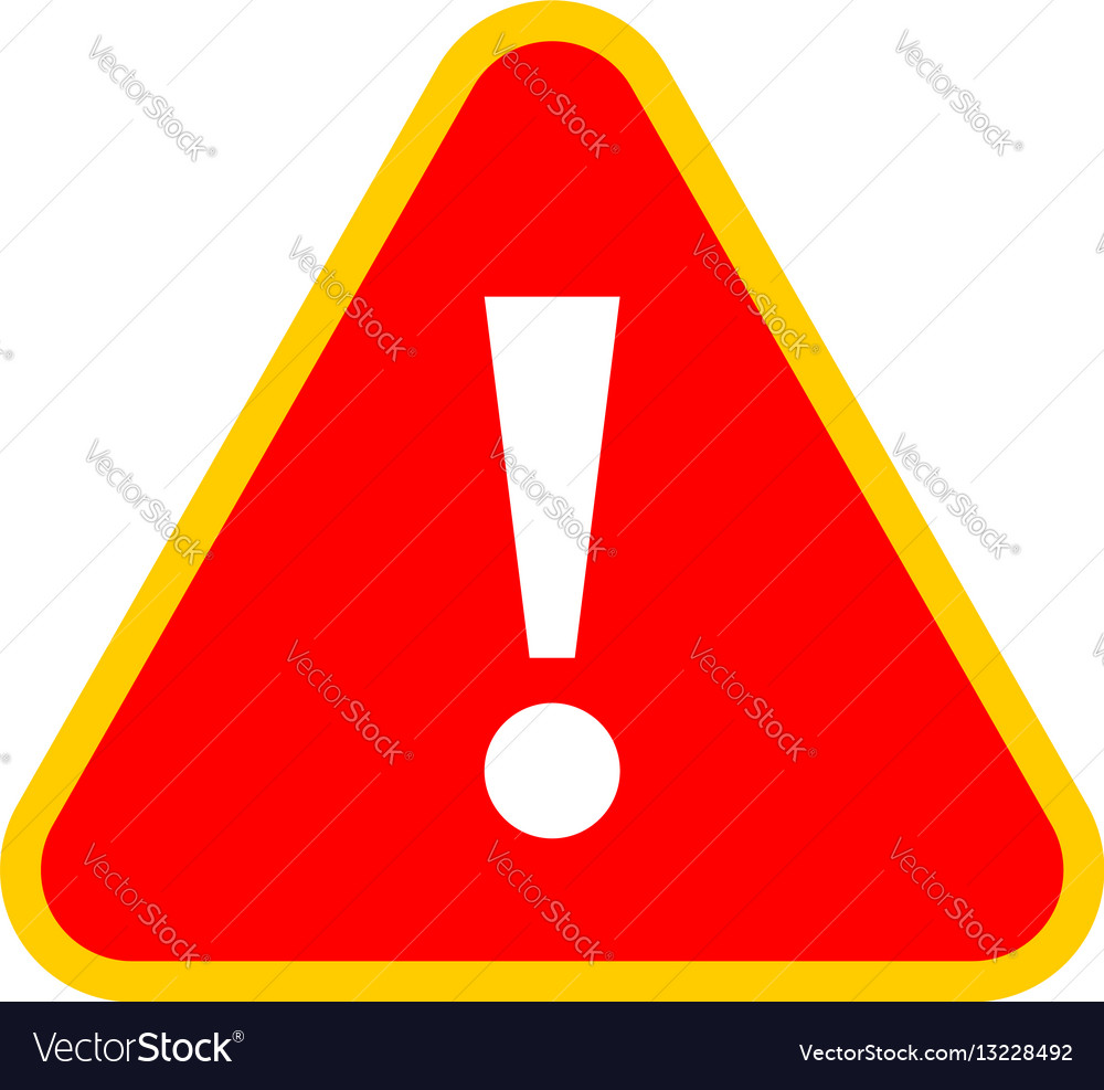 Red triangle exclamation mark icon warning sign