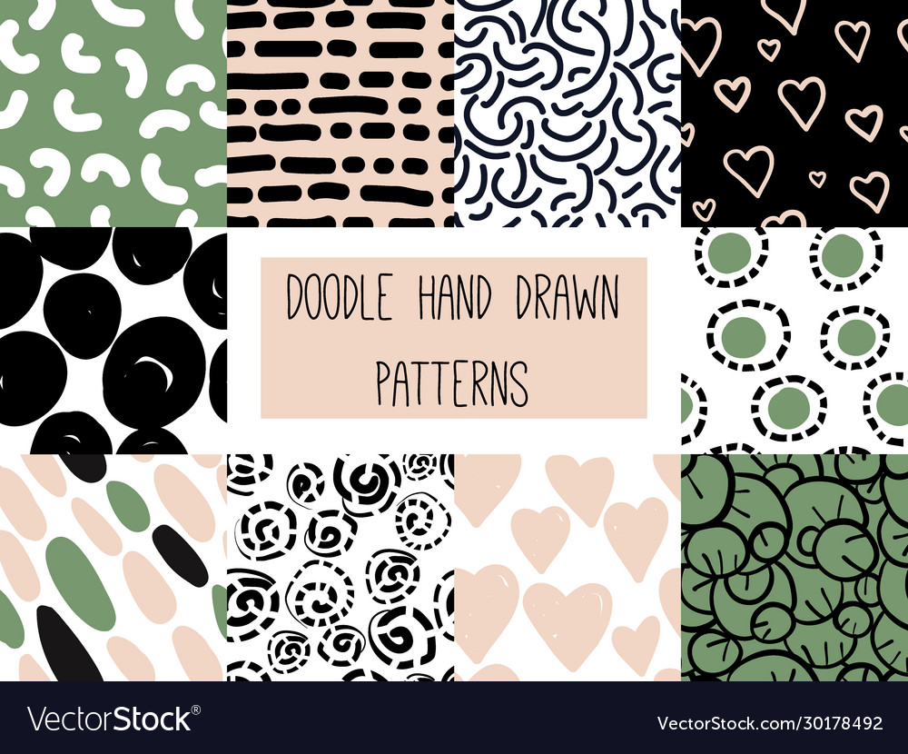 Set simple minimalistic seamless patterns