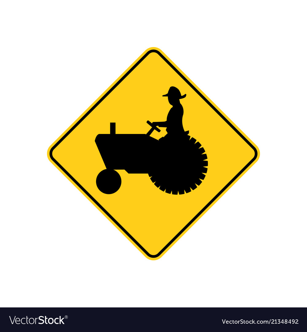 Usa traffic road signs farm vehicle ahead Vector Image