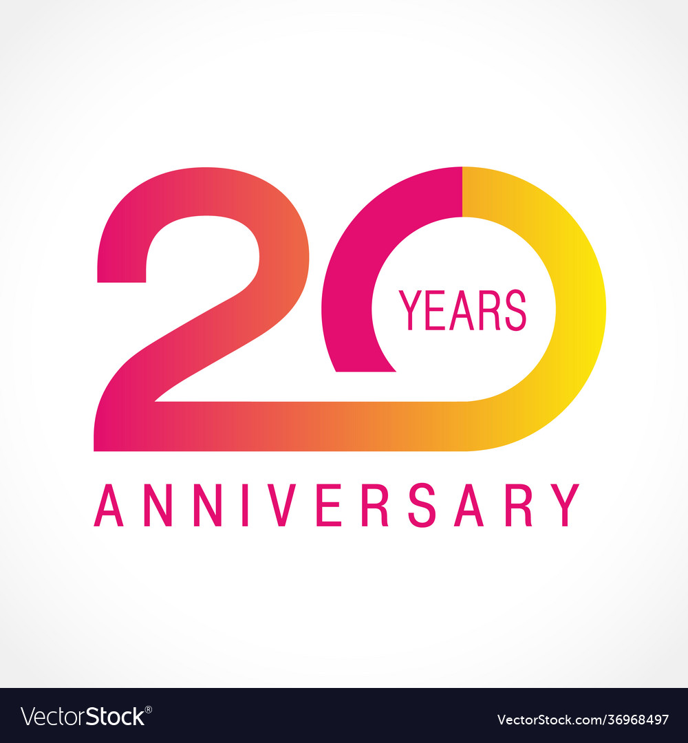 20 anniversary classic logo Royalty Free Vector Image