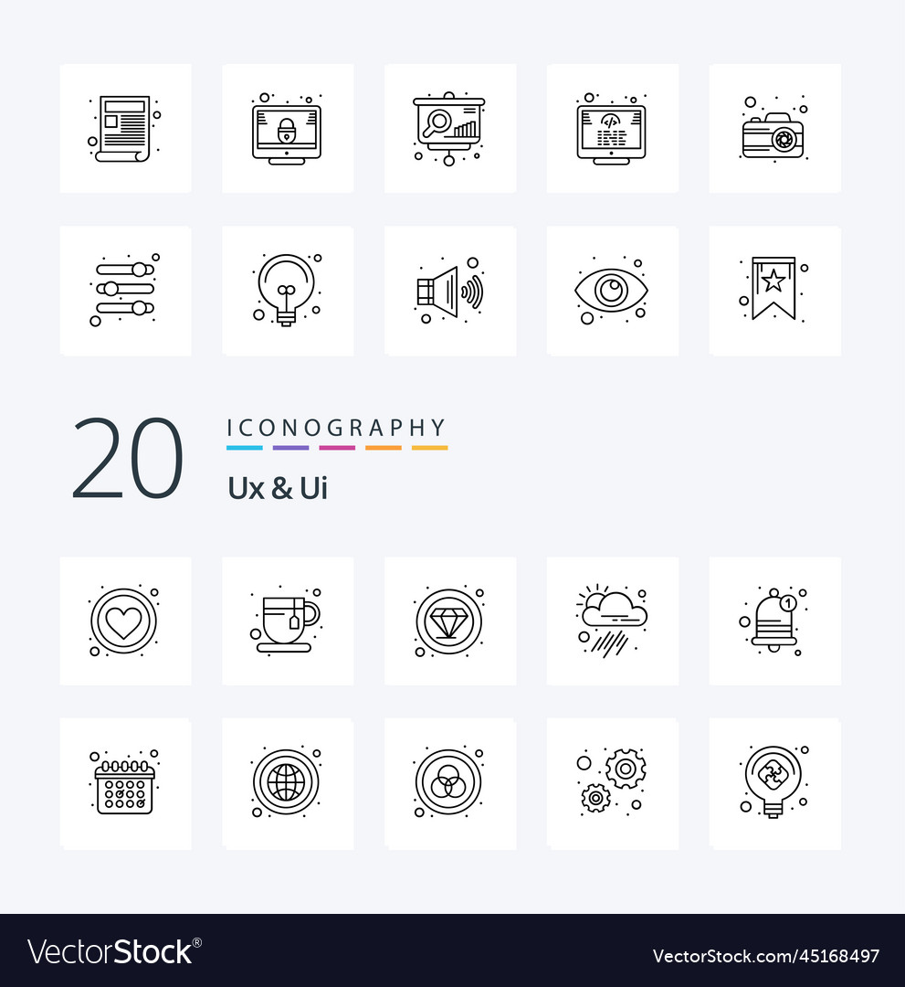 20 ux and ui line icon pack like bell weather