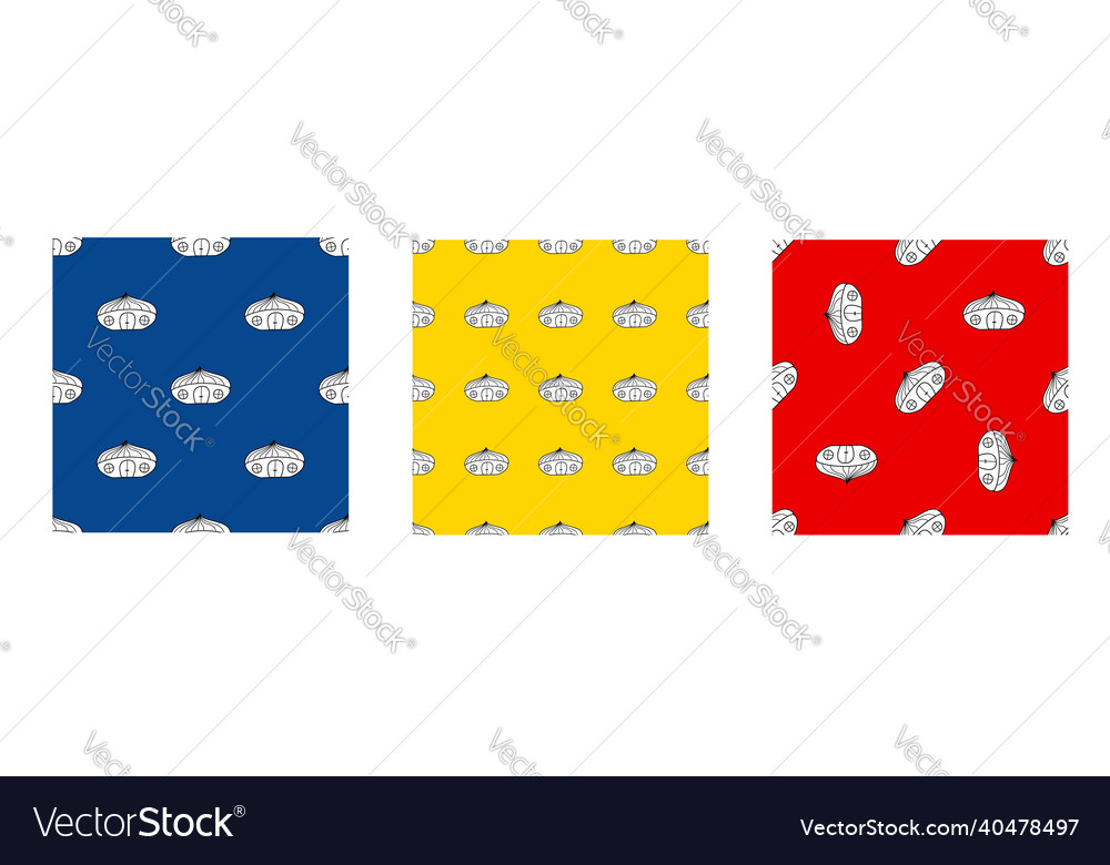 A set of seamless patterns from black vector image A set of seamless patterns from black