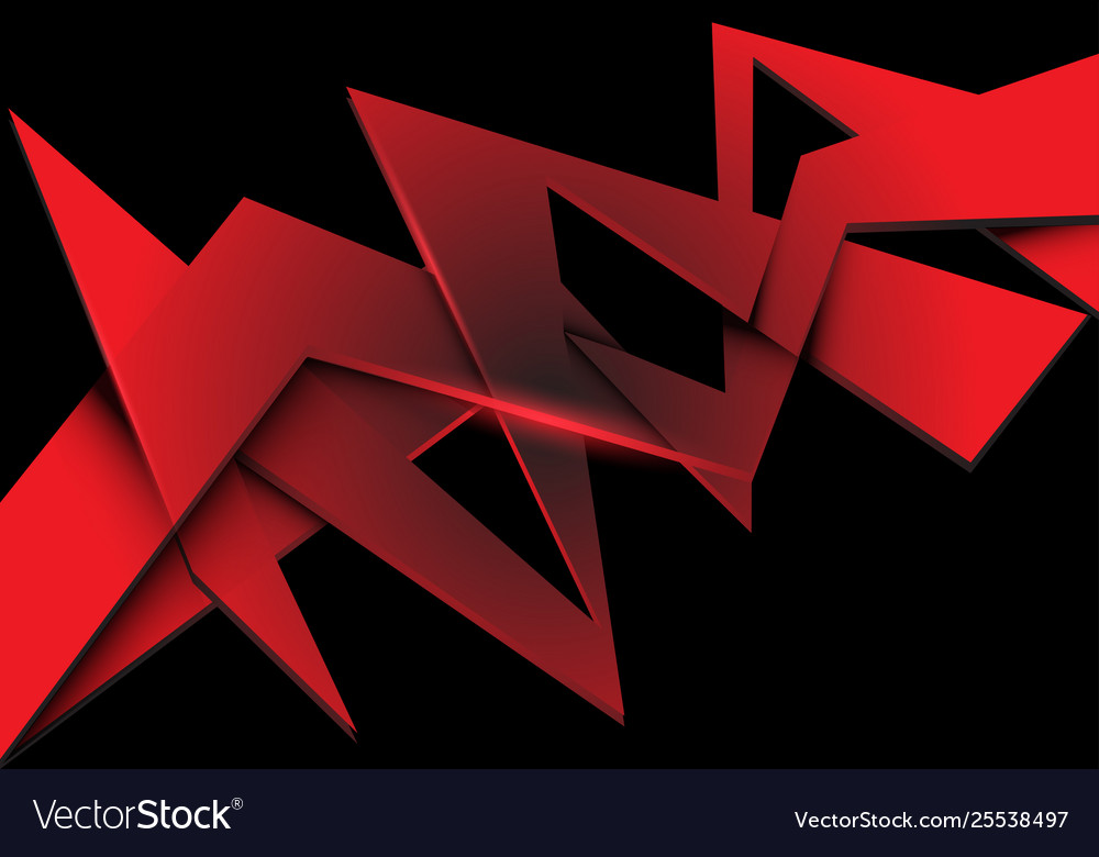 Abstract red polygon overlap on black vector image Abstract red polygon overlap on black