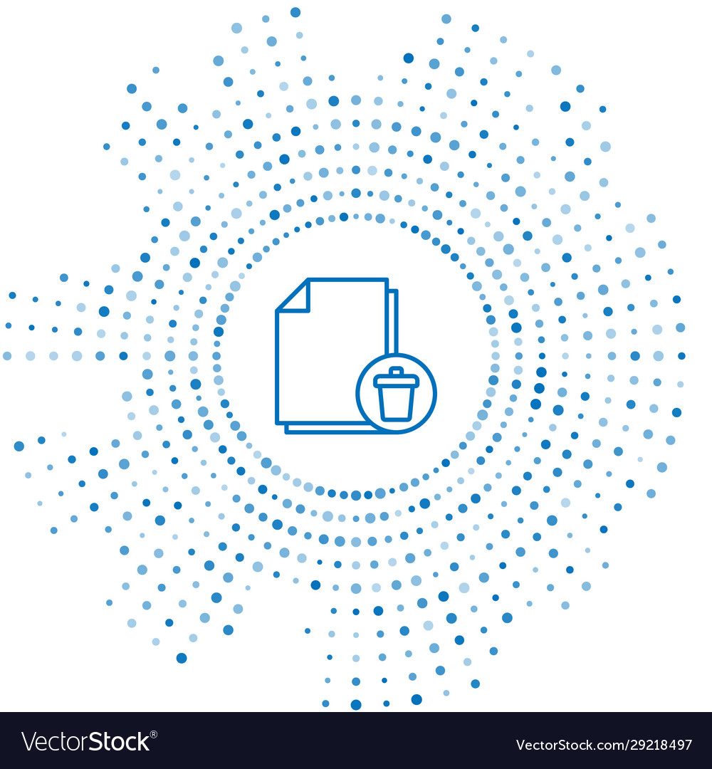 Blue line delete file document icon isolated Vector Image Blue line delete file document icon isolated