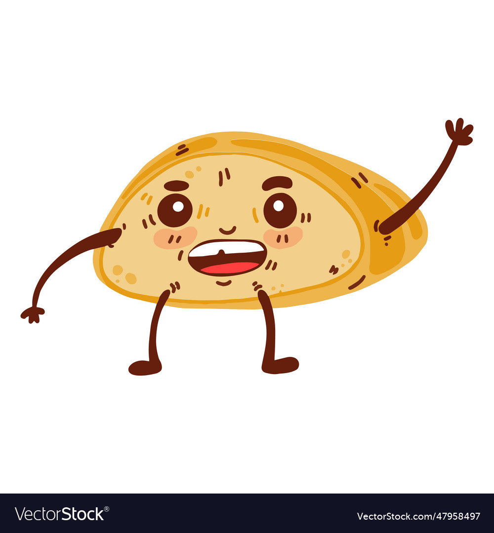 Bread loaf cartoon happy flat