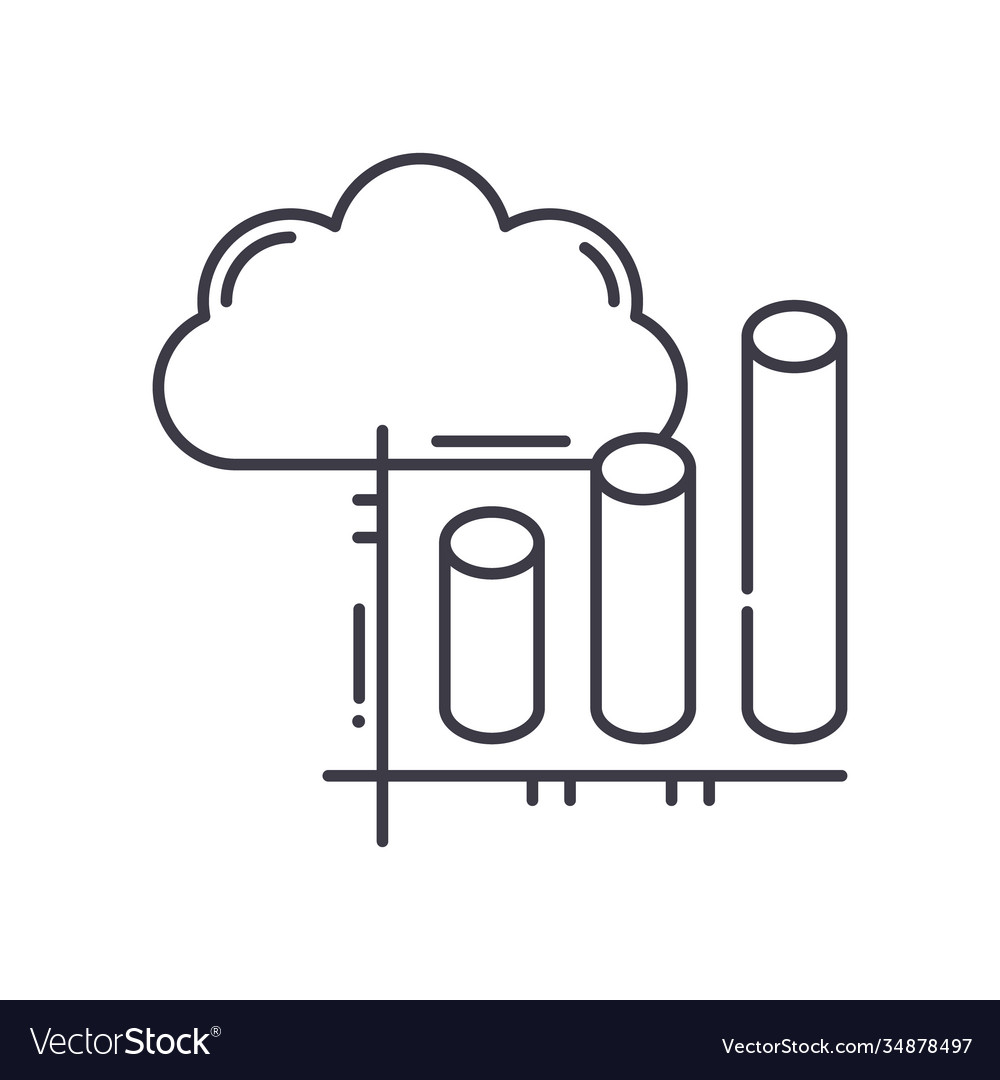 Chart icon linear isolated thin